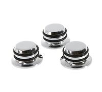 Mikinona 3pcs Metal Volume Control Knob for Guitar Bass Straw Hat Design Silver