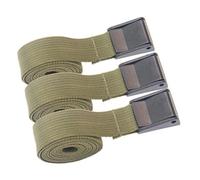 Mikinona 3pcs Military Green Tie Down Straps with Pom Buckle Fastening Strap for Camping Luggage Cargo Securing Lashing Belt and Easy to Carry