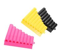Mikinona 3pcs Plastic Pan Flute Set for Kids - 8-tube Wind Instruments for Preschool Music Education, Lightweight Small Flutes in Yellow, Black, and Pink for Early Learning