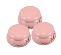 Mikinona 3pcs Portable Mini Ceramic Powder Ointment Jar for Travel Makeup Empty Sample Containers Lids for Creams and Lotions for Lipstick Depotting and Essential Oil Storage