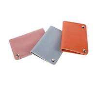 Mikinona 3pcs Portable Nail Drill Bits Storage Bag with Snap Lock Nail Bit Holder Case in Blue Pink Orange Clear Display Organizer and Manicure Supplies