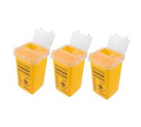 Mikinona 3pcs Portable Sharps Disposal Containers with Secure Flip Open Lids Lightweight Travel Sharps Boxes for Home Barber Go Use Pocket Sized Needle Waste Bins