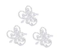 Mikinona 3pcs Silver Crystal Bowknot Hairpins Elegant Wedding Headpiece Hair Accessories for Women for Bridal Parties Proms and Special Occasions