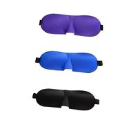 Mikinona 3pcs Sleep Mask Lightweight Contoured Eye Cover Adjustable Strap for Men Women Travel Work Naps Breathable Soft Fabric with Star Moon Pattern for Comfortable Blackout Sleep
