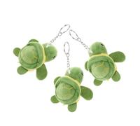 Mikinona 3pcs Small Turtle Plush Keychain Soft Fluffy Tortoise Backpack Charm Pendant Cute Animal Bag Accessory for Women Travel and Everyday Use