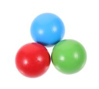 Mikinona 3pcs Small Wooden Croquet Balls for Outdoor Lawn Games Promotes Hand-eye Coordination Team Spirit Safe Play Set in Red Blue Green