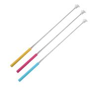 Mikinona 3pcs Telescopic Back Scratcher Stainless Steel Extendable Skeleton Hand Itch Relief Tool for Elderly Pregnant Women Compact Portable Design for Home and Travel