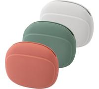 Mikinona 3Pcs Travel Organizer Bag for Earphones and Cables, Portable Multifunctional Silicone Storage Case Set in Quiet Gray, Bamboo Green, and Bud Red for Outdoor Electronics Accessories