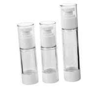 Mikinona 3pcs Vacuum Lotion Bottle Set 30ml 50ml Refillable Travel Containers White Pump for Cosmetics and Toiletries