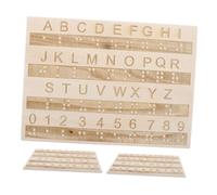 Mikinona 3pcs Wooden Braille Alphabet Board for Beginners Touching Braille Learning Tool for Blind Portable Educational Resource for Enhanced Learning Experience