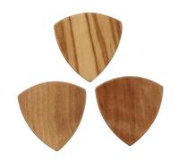 Mikinona 3pcs Wooden Guitar Picks Bass Guitar Plectrum Large Triangle Shape Natural Solid Wood
