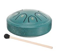 Mikinona 4-inch Mini Steel Tongue Drum with 8 Tones Meditation Percussion Instrument for Beginners Peacock Green Color Includes Mallets and Music Book