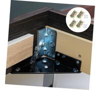 Mikinona 4 Pcs Heavy Duty No-Mortise Bed Rail Brackets Iron Furniture Rail Fittings Quick Assembly Bed Frame Support for Adults and Elderly