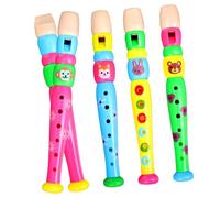 Mikinona 4 Pcs Plastic Flutes Educational Musical for Early Learning Recorder Instruments Develop Hand-eye Coordination Motor Skills Memory Music Literacy Random Color