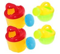 Mikinona 4 pcs Plastic Watering Cans Small Lightweight Water for Indoor Outdoor Garden Play with Comfortable for Boys Random Color