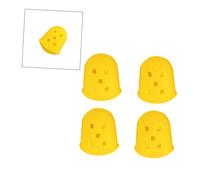 Mikinona 4 Pcs Silicone Guitar Fingertip Protectors L Size Yellow Finger Guards for Ukulele Mandolin Banjo Beginner Pain Relief