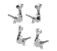 Mikinona 4 Pcs Silver Fish Tail Guitar Tuning Pegs for Acoustic Folk Guitar Precision Design for Secure String Retention and Enhanced Aesthetics