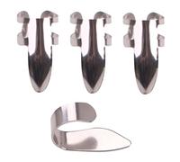 Mikinona 4 Pieces Stainless Steel Adjustable Thumb and Index Finger Picks Set for Guitar Playing, Silver Guitar Finger Picks Providing Extra String Control and Fuller, More Lifelike