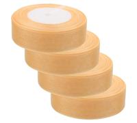 Mikinona 4 Rolls Light Gold Tulle Ribbon for Wedding Chair Sash Birthday Party Favor Bouquet Packaging DIY Crafting Material Decorative Wrapping Ribbon for Special Events