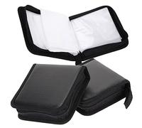 Mikinona 40 Capacity CD Storage Holder Portable PU Leather Disc Wallet for Car 3-Piece Set DVD Case Organizer Zipper and Easy Access for Road Trips