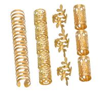 Mikinona 40pcs Metal Braids Rings Fashionable Hair Clip Cuffs for Women Diy Braid Hair Jewelry Accessory