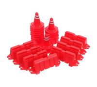 Mikinona 40pcs Mini Road Safety Cones Traffic Signs Playset for Red Plastic Construction Barricades Educational DIY Sand Table for Interaction and Creative Traffic Scene Role Play