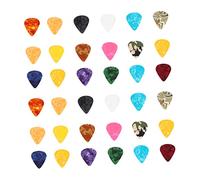Mikinona 40pcs Mixed Size Abs Guitar Picks Set Universal Guitar Plectrums Multi-color Musical Instrument Accessories Random Color