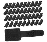 Mikinona 40pcs Self Adhesive Cable Organizer Straps Durable Hook and Loop Cord Fixing Tape for USB Data and Power Cable Management Easy Install Reusable Strong Adhesive Black