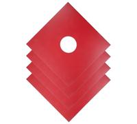 Mikinona 4Pcs 12-Inch Vinyl Record Protective Sleeves with Red 350Gsm Kraft Paper Outer Covers, Standard Vinyl Record Storage Pouches for Album Protection and Media Accessories
