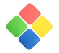 Mikinona 4pcs 9 Inch Flat Square Poly Vinyl Spot Markers Non-slip Agility Dots for Football Basketball Training Outdoor Sport Equipment with Red Yellow Blue Green Colors