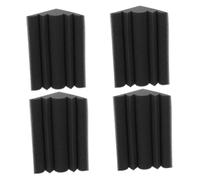 Mikinona 4Pcs Acoustic Wall Tiles Sound Absorbing Panels Corner Bass Trap Soundproof Padding for Home Theater Studio Office Low Frequency Absorption Fire-resistant