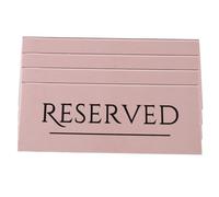 Mikinona 4pcs Acrylic Reserved Table Signs Rose Gold Clear Seat Reservation Cards for Wedding Banquets Restaurant Events Family Dining Chairs