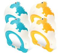 Mikinona 4Pcs Adjustable Shower Caps for Soft Skin-Friendly Shampoo Hats Comfortable Fit for Bathing Hair Washing Haircuts Includes Yellow Blue Colors