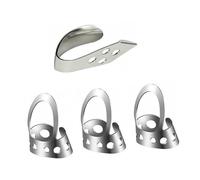 Mikinona 4pcs Adjustable Stainless Steel Thumbpicks for Banjo and Guitar, Metal Finger Plectrum Set for Stringed Instruments, Silver Sturdy Guitar Supplies for Music Practice