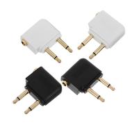 Mikinona 4PCS Airline Headphone Adapter with Connectors Mono to Stereo Audio Converter for Travel Headsets Ldpe PVC Construction for Enhanced Sound Quality Flights