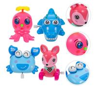 Mikinona 4pcs Animal Design Clockwork for Educational Wind Up Playthings with Plastic Body Interactive Fun Gifts for Preschoolers Random Color