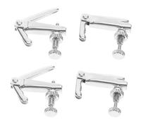 Mikinona 4pcs Cello Fine Tuners Metal String Adjusters for Violins Precise White Finish Replacement Parts Violin Tuning Accessories for Accurate Sound Control