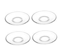 Mikinona 4pcs Clear Glass Saucers Decorative Round Plates for Coffee Tea Stylish Snack Storage Dishes High Durability Fine Workmanship for Home Restaurants