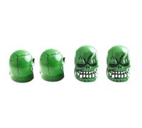Mikinona 4pcs Creative Ghost Head Shaped Tyre Caps Made of Sturdy Copper, Waterproof and Easy to Install Valve Stem Caps for Car, Motorcycle and Bicycle Wheels