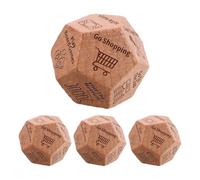 Mikinona 4pcs Date Decision Idea Generator 12-Sided Wooden for Retirement Him Her Boyfriend Girlfriend Wedding Anniversaries Relationship