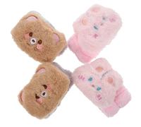 Mikinona 4pcs Difficult to Leave Wristband Water Absorption Wristband Soft Fleece Makeup Band for Shower Spa Home