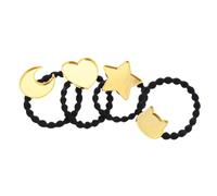 Mikinona 4pcs Diy Hair Elastics for Thick Hair Neon Scrunchies Alloy Frames Ties for Women Wrap Ropes Multicolored Accessories
