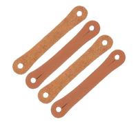 Mikinona 4pcs Drum Stick Control Straps Leather Grip Finger Holder Non-slip Auxiliary Tool for 5a 7a Drumsticks Practice and Hand Position Correction, Suitable for Beginner Drummers Random Color