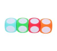 Mikinona 4pcs Dry Erase Foam Dice Cubes for Educators Reusable Writable Math Counting Blocks in Red Orange Blue Green Safe Soft Material for DIY Learning Games and Classroom Geometry Tools