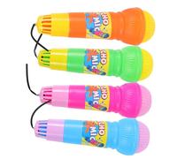 Mikinona 4pcs Echo Microphone for Lightweight Plastic Singing Mic Props Portable Birthday Party Fun Accessories