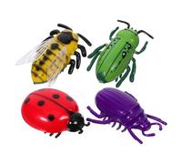 Mikinona 4pcs Electric Walking Toy Bugs for Boys and Girls and Cats, Interactive Mini Moving Insect Pet Toys with Battery, Simulation Auto Moving Nano Bug Set for Cat Teasing Random Style