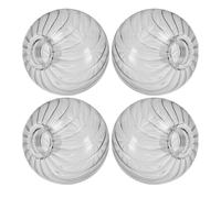 Mikinona 4pcs Glass Sphere Lamp Shade Replacement for Ceiling Lamps High Transparency Glass Light Cover with Ribbed Pattern and Lasting Performance