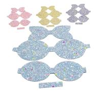 Mikinona 4Pcs Glitter Fabric Hair Pin Bow Decor for DIY Crafting Shiny Night Glow Hair Clip Accessories in Rose Red Blue Purple Yellow for Weddings Proms Daily Wear