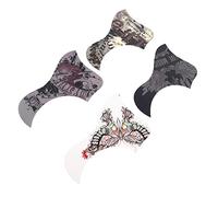 Mikinona 4pcs Guitar Scratch Plate Pick Guard for Electric Guitar Self-adhesive Design Abs Material Assorted Color Fancy Elegant Style