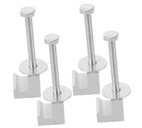 Mikinona 4pcs Heavy Duty J Hook Clamps for Truck Bed Tool Box Mounting Pickup Bed Fixers with Rail Secure Fit for Various Truck Models Stylish Silver Tool Box Holders